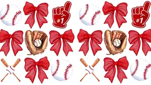Preppy Softball Pattern Wallpaper