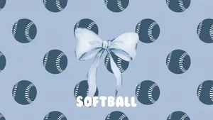 Preppy Softball Pattern Wallpaper