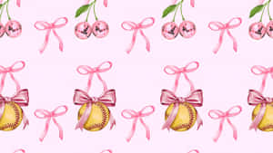 Preppy Softball Pattern Wallpaper