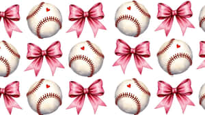 Preppy Softball Pattern Wallpaper