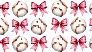 Preppy Softball Pattern Wallpaper