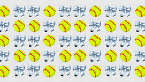 Preppy Softball Pattern Wallpaper