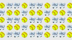 Preppy Softball Pattern Wallpaper
