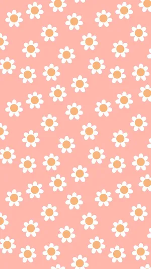 Preppy Spring Daisy Pattern Wallpaper