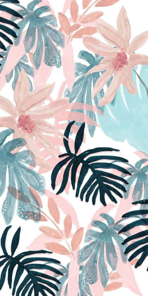 Preppy Spring Floral Pattern Wallpaper