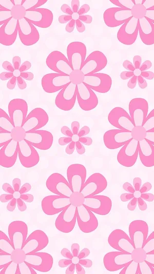 Preppy Spring Pink Floral Pattern.jpg Wallpaper