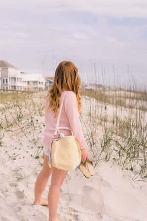 Preppy Style Beach Walk Wallpaper
