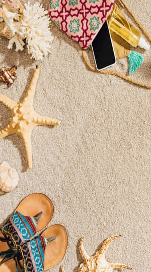 Preppy Summer Beach Essentials Wallpaper