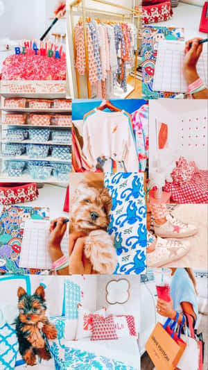 Preppy Summer Collage Wallpaper