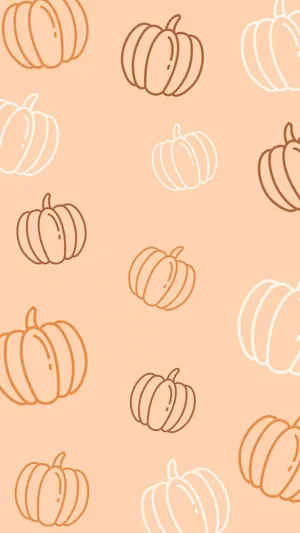 Preppy Thanksgiving Pumpkin Pattern Wallpaper