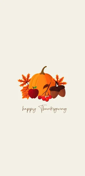 Preppy Thanksgiving Pumpkinand Autumn Leaves Wallpaper
