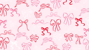 Preppy Valentines Day Bow Pattern Wallpaper