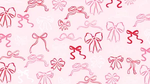Preppy Valentines Day Bow Pattern Wallpaper