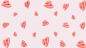 Preppy Valentines Day Candy Hearts Wallpaper