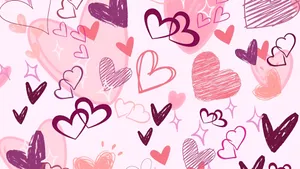 Preppy Valentines Day Hearts Wallpaper
