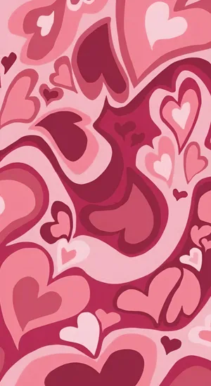 Preppy Valentines Day Hearts Wallpaper
