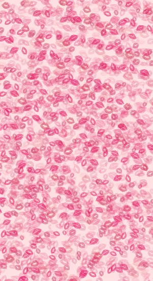 Preppy Valentines Day Lip Print Wallpaper