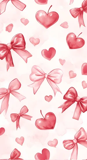 Preppy Valentines Day Pattern Wallpaper
