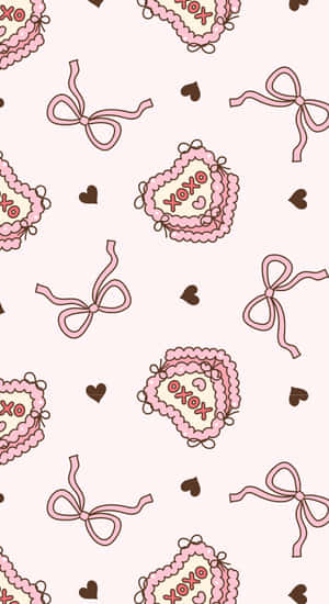 Preppy Valentines Day Pattern Wallpaper