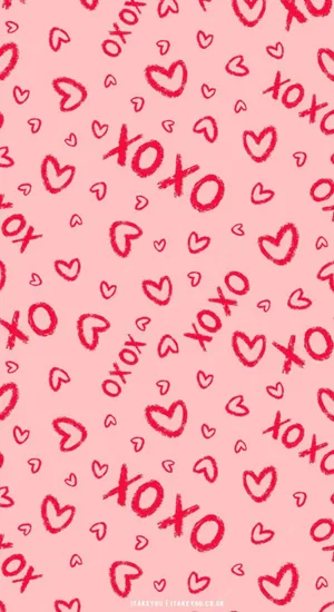 Preppy Valentines Day Pattern Wallpaper