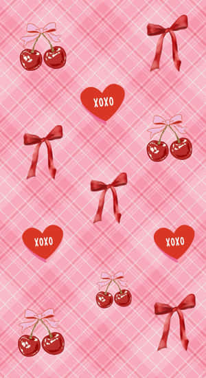 Preppy Valentines Day Pattern Wallpaper