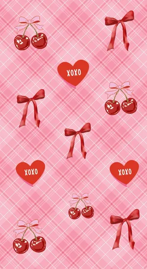 Preppy Valentines Day Pattern Wallpaper