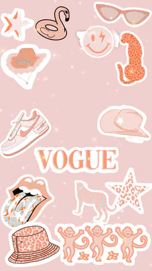 Preppy Vogue Collage Wallpaper Wallpaper