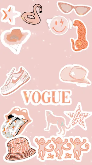Preppy Vogue Collage Wallpaper Wallpaper