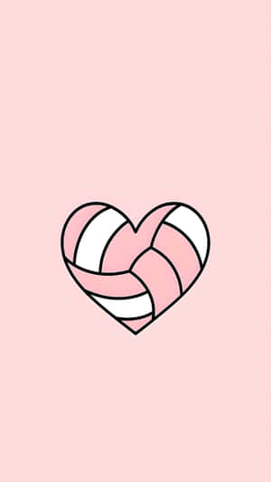 Preppy Volleyball Heart Design Wallpaper