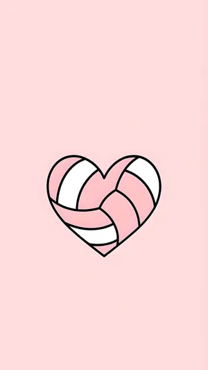 Preppy Volleyball Heart Design Wallpaper