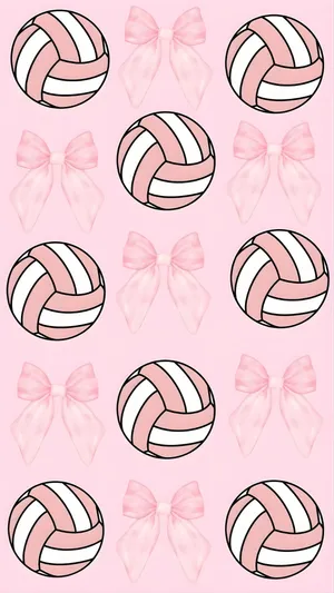 Preppy Volleyball Pattern Wallpaper
