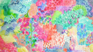 Preppy Watercolor Art Wallpaper