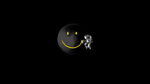 Pretty Black Smiley Face Wallpaper