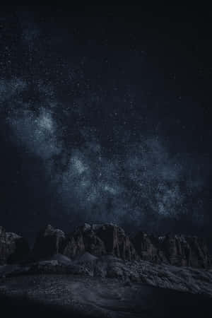 Pretty Black Space With Rocks Wallpaper