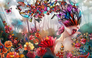 Pretty Desktop Forest Woman Art Wallpaper