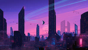 Pretty Desktop Skyline Art Wallpaper