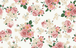 Pretty Floral Designed Vintage Aesthetic Laptop Wallpaper