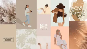 Pretty Girl Aesthetic Collage Wallpaper