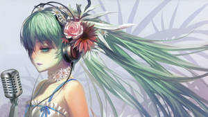 Pretty Girl Cartoon With Headphones Wallpaper