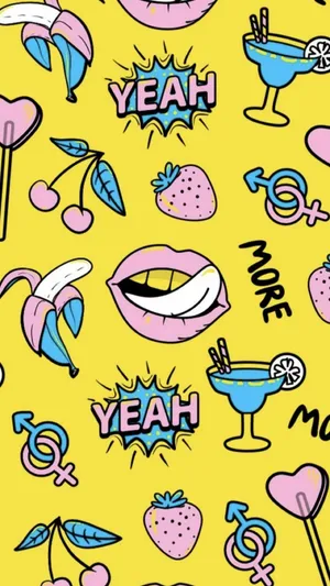 Pretty Party Icons Lock Screen Wallpaper