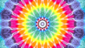 Pretty Tie Dye Abstract Flower Tapestry Wallpaper