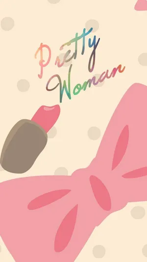 Pretty Woman - A Pink Bow And Lipstick Wallpaper