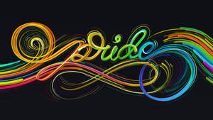 Pride Word Art Black Background Wallpaper