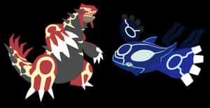 Primal Groudon And Primal Kyogre In White Wallpaper