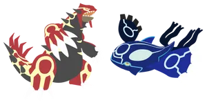 Primal Groudon And Primal Kyogre In White Wallpaper