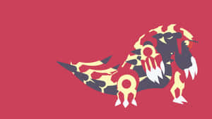 Primal Groudon In Plain Red Wallpaper