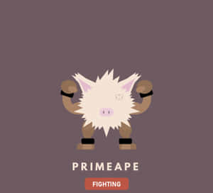 Primeape Minimalist Illustration With Name Wallpaper