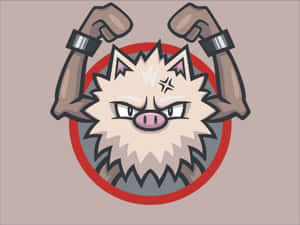 Primeape Pokemon On Brown Background Wallpaper