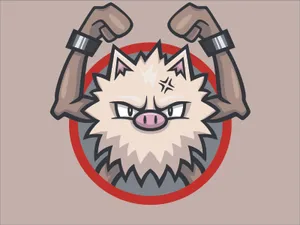 Primeape Pokemon On Brown Background Wallpaper