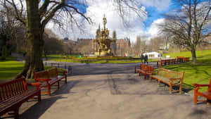 Princes Street Gardens Ross Fountain Edinburgh Wallpaper